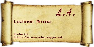 Lechner Anina névjegykártya